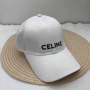 Celine White Logo Cap